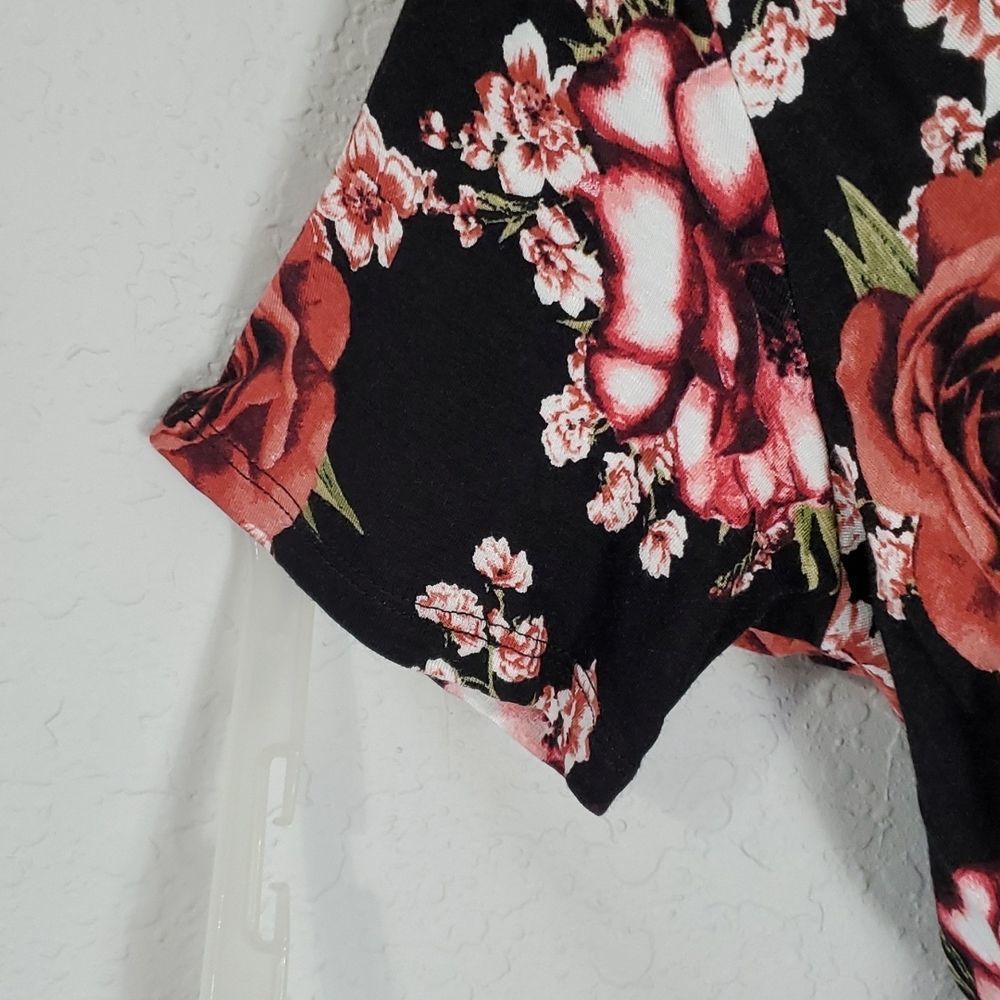 COPY - Women's V-Neck Floral Maxi Long Dress w/ Side Tie - Picture 6 of 7